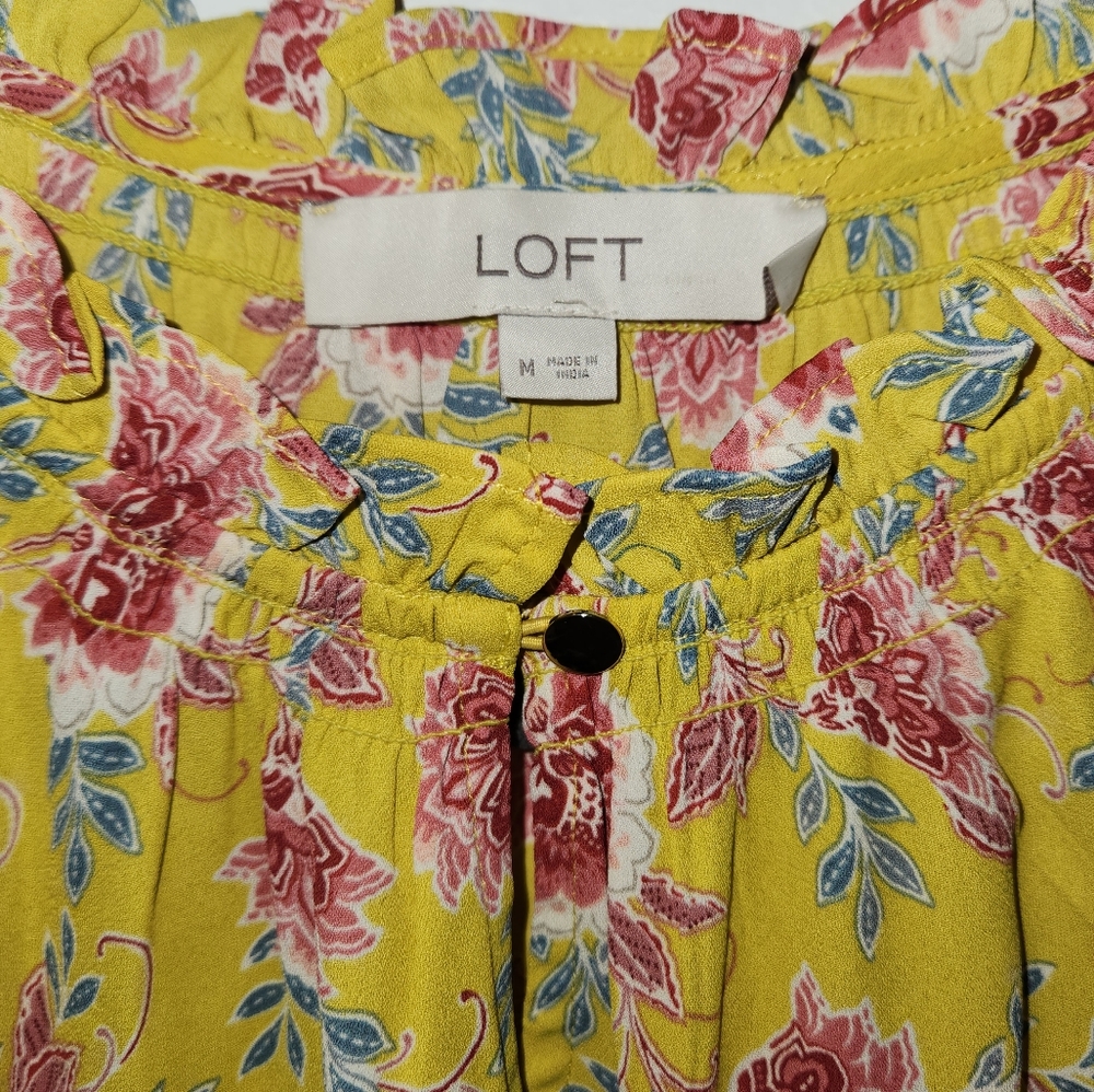 Loft - Floral Ruffle Blouse - Picture 3 of 3